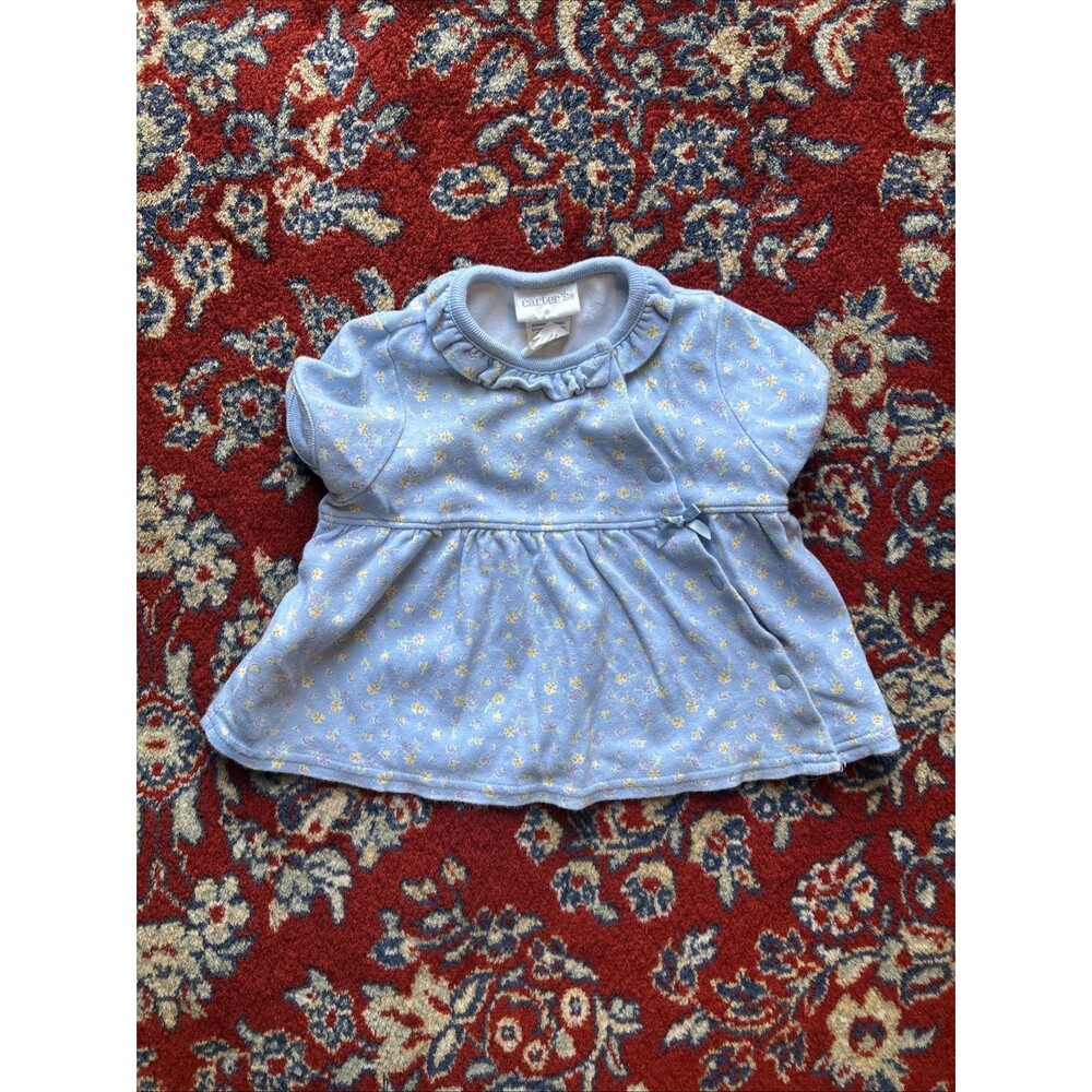 Carter’s 3-6M Blue Flower Summer Dress Vintage Y2K